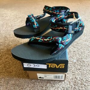 Women’s Teva Black Sandals with Vibrant Straps